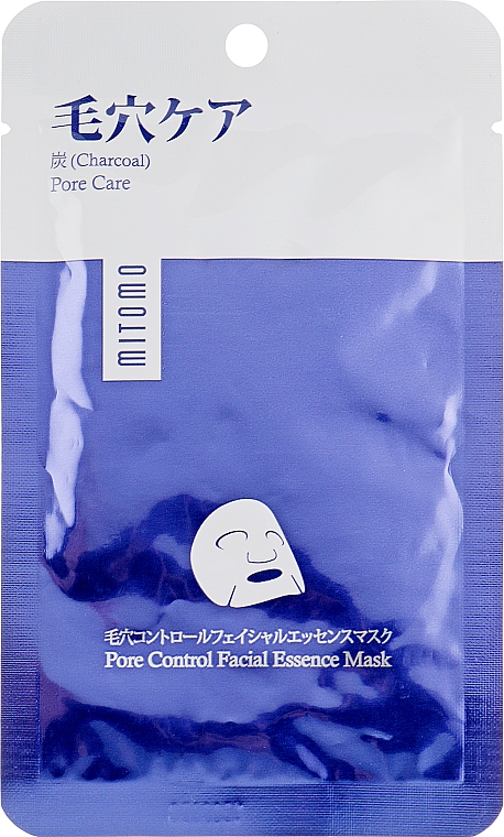 Tuchmaske für das Gesicht mit Aktivkohle - Mitomo Premium Pore Control Facial Essence Mask — Bild N1