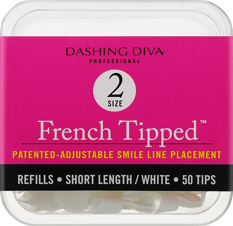 French Nagel-Tips - Dashing Diva French Tipped Short White 50 Tips Size 2 — Bild N1