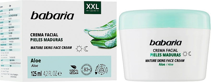 Anti-Falten Gesichtscreme für reife Haut mit Aloe Vera - Babaria Aloe Vera Mature Skin Face Cream — Bild N2