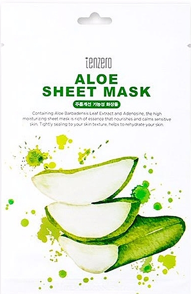 Tuchmaske für das Gesicht mit Aloe-Vera-Extrakt - Tenzero Aloe Sheet Mask — Bild N1