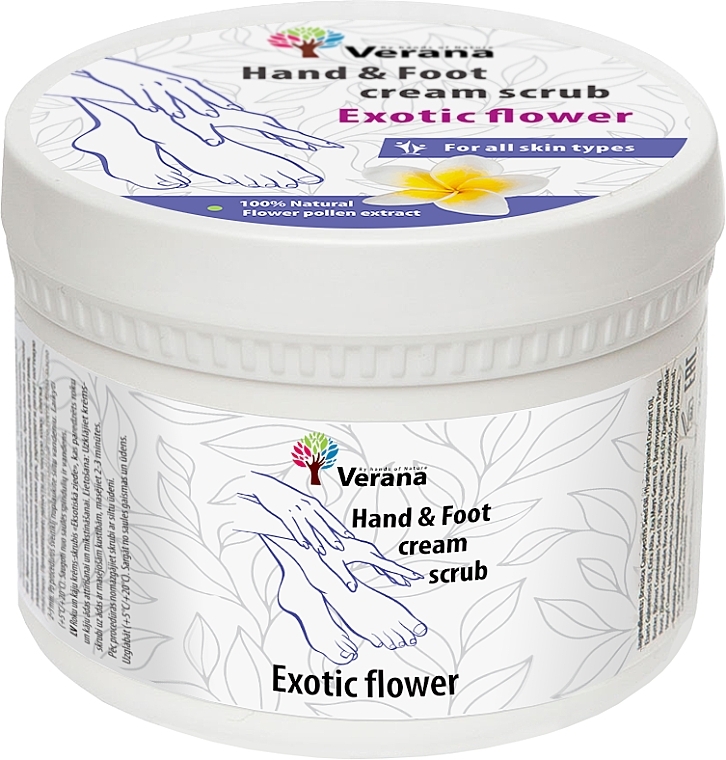 Schützendes Creme-Peeling für Hände und Füße Exotische Blume - Verana Protective Hand & Foot Cream-scrub Exotic Flower — Bild N1