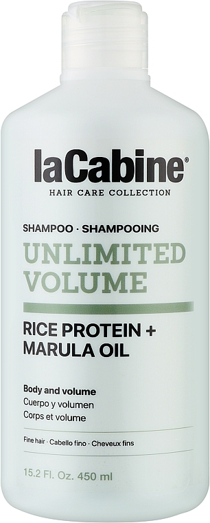 La Cabine Unlimited Volume Shampoo Rice Protein + Marula Oil - Volumenshampoo mit Reisproteinen und Marulaöl — Bild N1