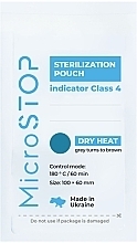 Sterilisationsbeutel aus weißem feuchtigkeitsbeständigem Papier mit Klasse-IV-Indikator, 60x100 mm - MicroSTOP — Bild N2