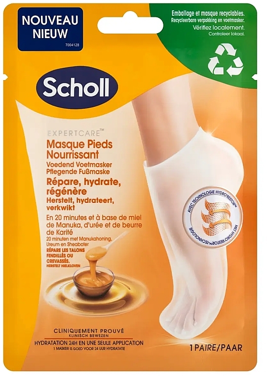 Feuchtigkeitsspendende Fußmaske mit Manuka-Honig  - Scholl Expert Care PediMask Foot Mask With Manuka Honey  — Bild N1