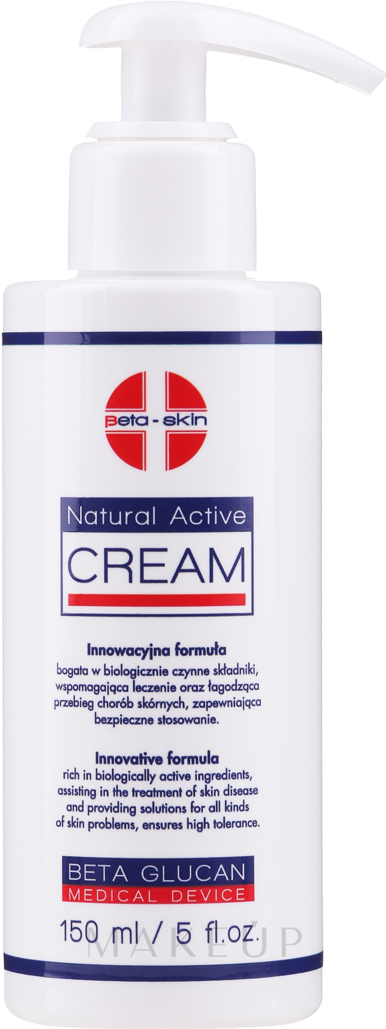 Tief feuchtigkeitsspendende, schützende und regenerierende Körpercreme für trockene und empfindliche Haut - Beta-Skin Natural Active Cream — Bild 150 ml