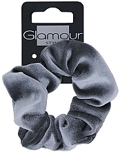 Scrunchie-Haargummi samtig grau - Glamour — Bild N1