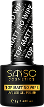 Düfte, Parfümerie und Kosmetik Matter Nagelüberlack ohne klebrige Schicht - Sanso Cosmetics Top Matt No Wipe UV/Led Gel Polish