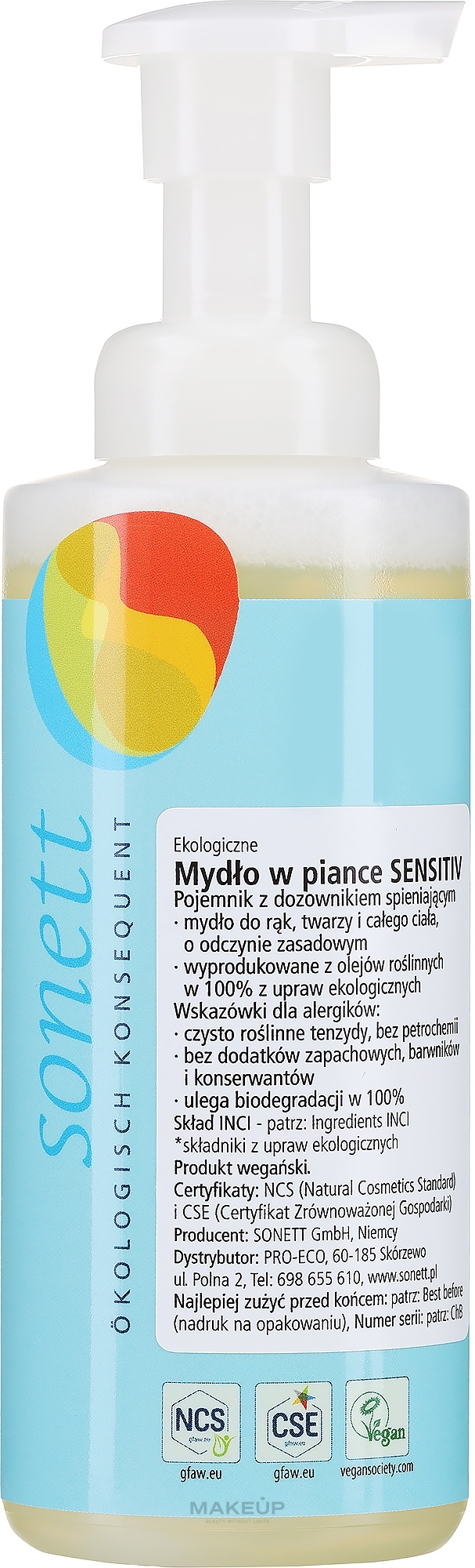 Sonett Foam Soap Sensitive  - Schaumseife für empfindliche Haut — Bild 200 ml