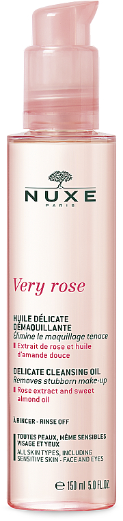 Zartes Reinigungsöl zum Abschmiken mit Rosenextrakt und Süßmandelöl - Nuxe Very Rose Delicate Cleansing Oil — Bild N1