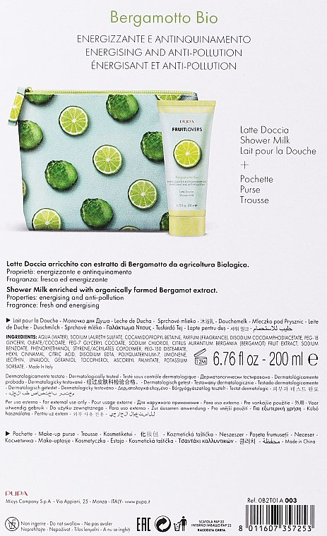 Badeset - Pupa Friut Lovers Bergamot (Duschmilch 200ml + Kosmetiktasche) — Bild N3