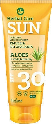 Wasserfeste Sonnenschutzemulsion mit Aloe Vera SPF 30 - Farmona Herbal Care Sun SPF 30 — Bild N1