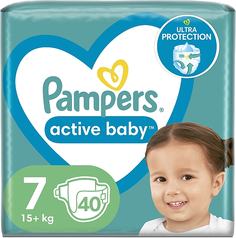 Windeln Active Baby 7 (15 + kg) 40 St. - Pampers — Bild N1
