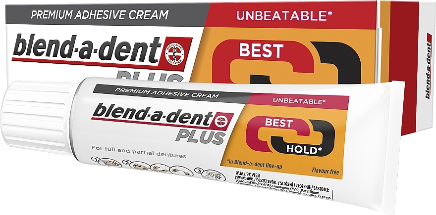 Haftcreme für Voll- und Teilprothesen - Blend-A-Dent Premium Adhesive Cream Plus Dual Power Light Mint