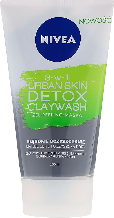 3 in 1 Gesichtsreinigungsgel mit Tonerde - Nivea Urban Skin Detox Claywash 3w1 — Bild N1