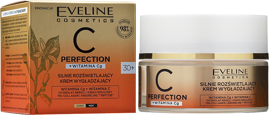 Aufhellende und glättende Gesichtscreme mit Vitamin C 30 + - Eveline Cosmetics C Perfection Brightening Smoothing Cream — Bild N2