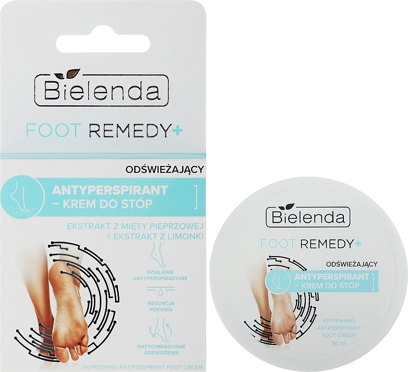 Erfrischende Antitranspirationscreme für die Füße - Bielenda Foot Remedy+ Refreshing Antiperspirant Foot Cream  — Bild N2