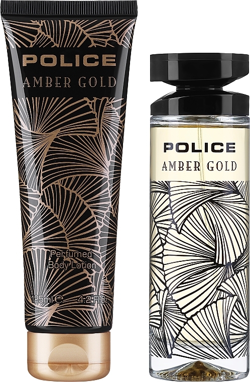 Duftset (Eau de Toilette 100ml + Lotion 125ml)  - Police Amber Gold For Her  — Bild N2