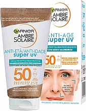 Düfte, Parfümerie und Kosmetik Sonnenschutzcreme mit Hyaluronsäure - Garnier Ambre Solaire Anti-Age Super UV SPF50