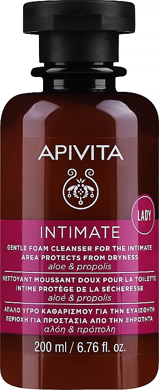 Sanfter Reinigungsschaum für die Intimhygiene mit Aloe und Propolis - Apivita Intimate  — Bild N1