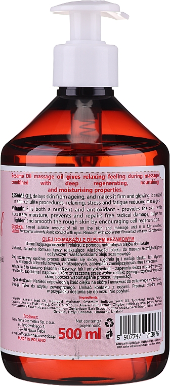 Entspannendes Massageöl mit Sesamöl - Eco U Massage Oil Sesame Oil — Bild N2
