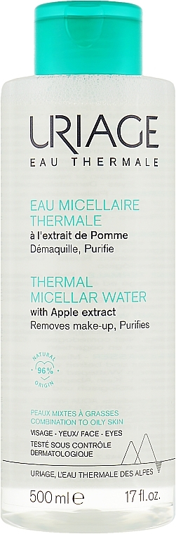 Mizellenwasser für fettige- und Mischhaut - Uriage Thermal Micellar Water with Apple Extract — Bild N1