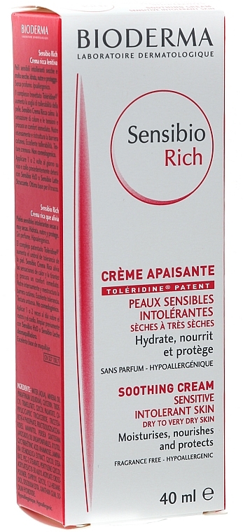 Nährende Gesichtscreme für empfindliche und trockene Haut - Bioderma Bioderma Sensibio Rich Soothing Cream — Bild N3