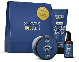 Düfte, Parfümerie und Kosmetik Set - Steve's No Bull***t Shaving Trio Box (sh/oil/50ml + sh/cr/100ml + a/sh/balm/100ml)