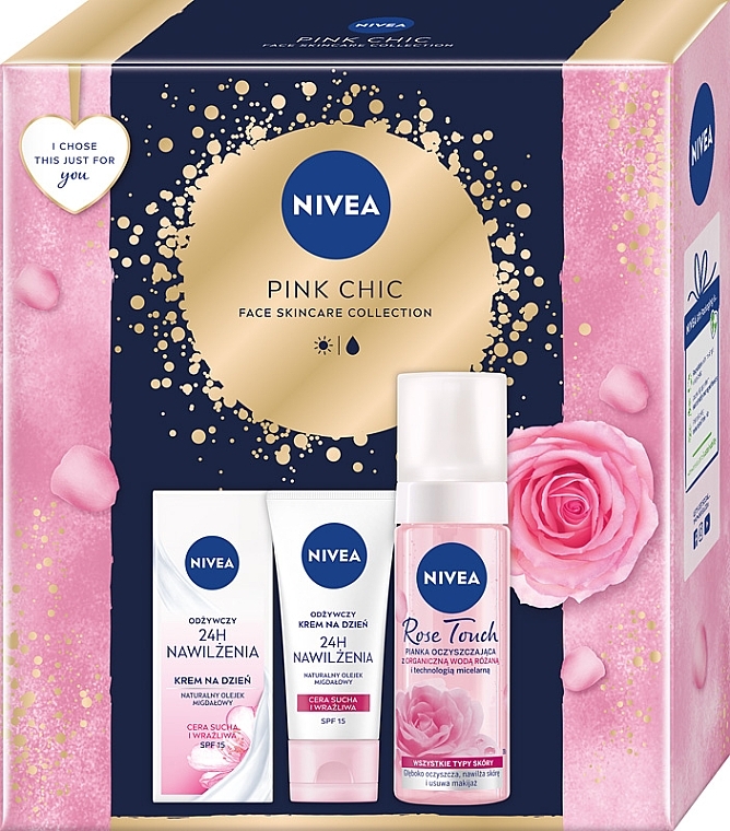 Gesichtspflegeset - NIVEA Pink Chic (Gesichtsschaum 150ml + Gesichtscreme 50ml) — Bild N1