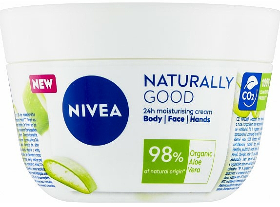 Feuchtigkeitsspendende Gesichts-, Körper- und Handcreme - Nivea Naturally Good Moisturizing Cream — Bild N1
