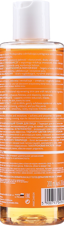 Revitalisierendes Gesichtstonikum mit Tamarindenextrakt, Vitamin C, Orange und Hyaluronsäure - Miraculum Asta Plankton C — Bild N2