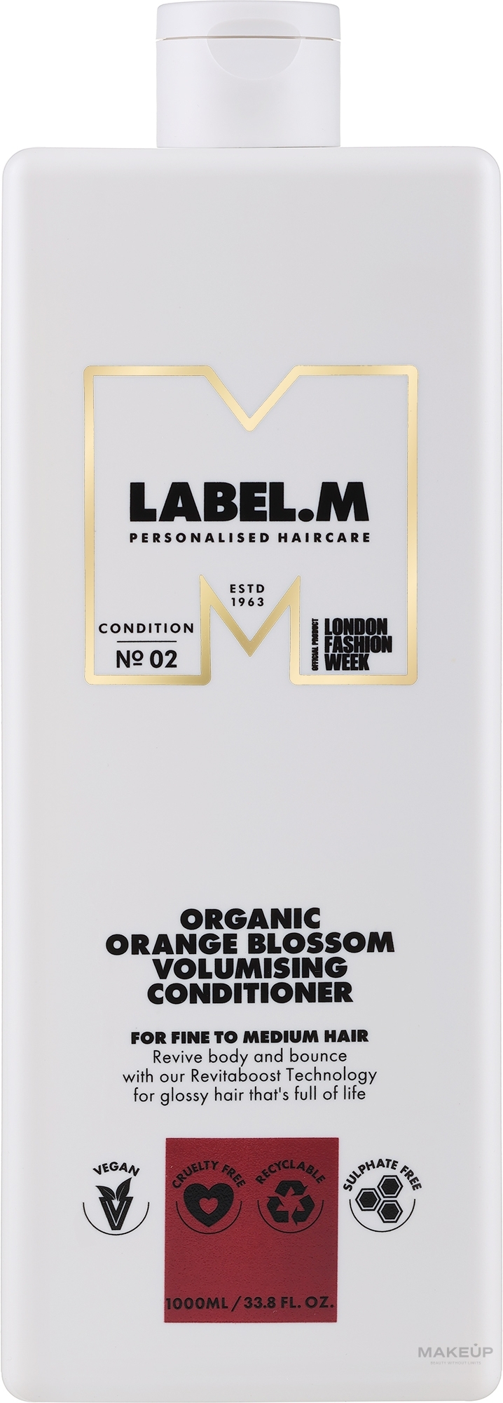 Conditioner für mehr Volumen - Label.m Professional Organic Orange Blossom Volumising Conditioner — Bild 1000 ml