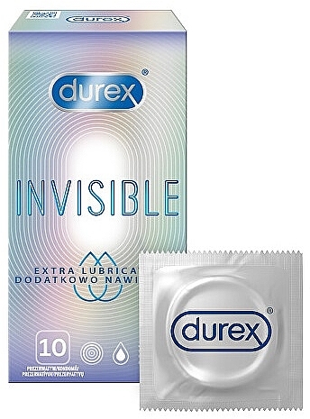 Latexkondome mit Silikongleitmittel - Durex Invisible Extra Lube — Bild N1
