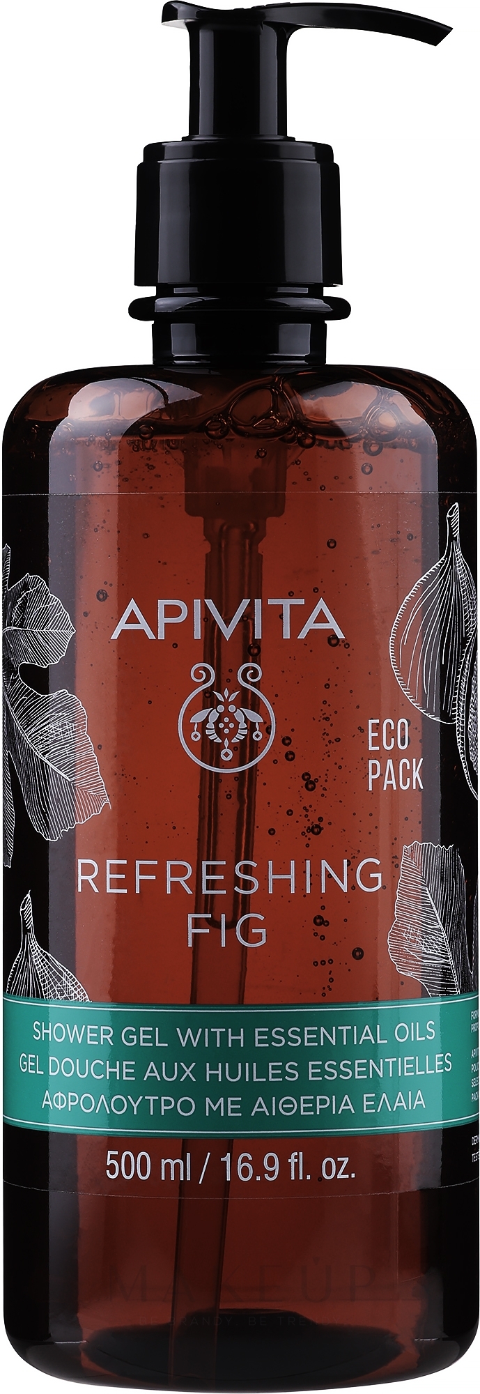 Duschgel mit Feige und ätherischen Ölen - Apivita Refreshing Fig Shower Gel with Essential Oils — Bild 500 ml