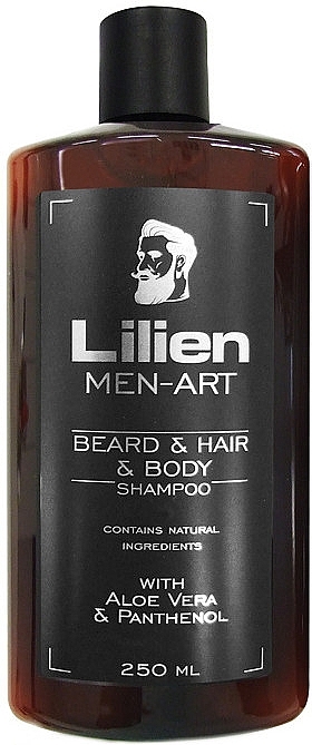 Shampoo für Bart, Haare und Körper - Lilien Men-Art Black Beard & Hair & Body Shampoo — Bild N1