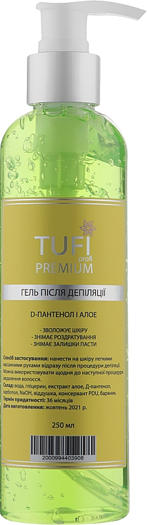 Gel nach der Enthaarung mit D-Panthenol und Aloe - Tufi Profi Premium — Bild N1