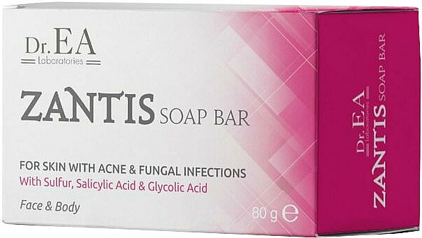 Entzündungshemmende Anti-Akne Gesichts- und Körpersefe mit Schwefel, Salicylsäure und Glykolsäure - Dr.EA Zantis Soap Bar — Bild N1