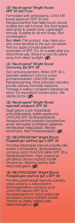Aufhellendes flüssiges Gesichtsgel mit Vitamin E und C für alle Hauttypen - Neutrogena Bright Boost SPF 30 Gel Fluid — Bild N3