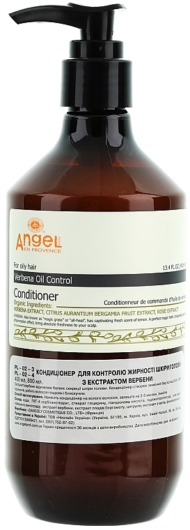 Haarspülung mit Verbena-Extrakt - Angel Professional Paris Provence For Oilly Hair Verbena Oil Control Conditioner — Bild N1