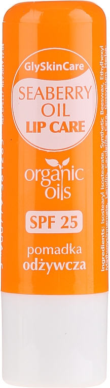 Pflegender Lippenbalsam mit Bio Sanddornöl SPF 25 - GlySkinCare Organic Seaberry Oil Lip Care — Bild N1