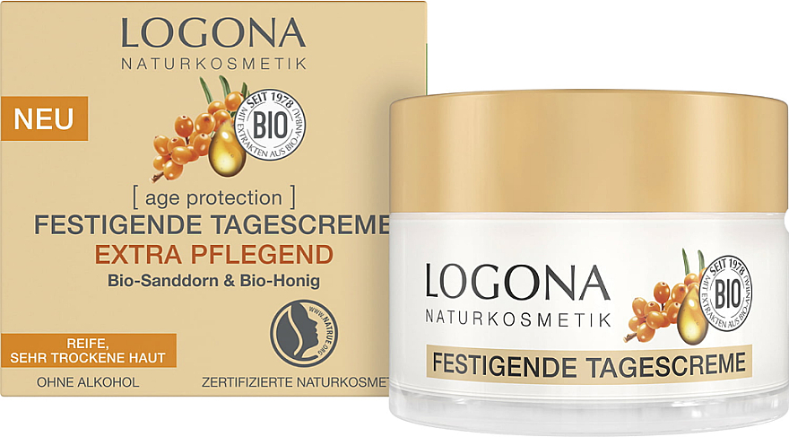 Stärkende Tagescreme mit Sanddorn - Logona Age Protection Extra-Firming & Nourishing 2-Phase Firming Cream — Bild N1