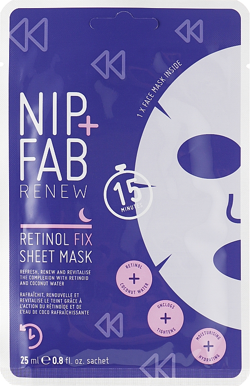 Tuchmaske mit Retinol - NIP + FAB Retinol Fix Sheet Mask — Bild N1