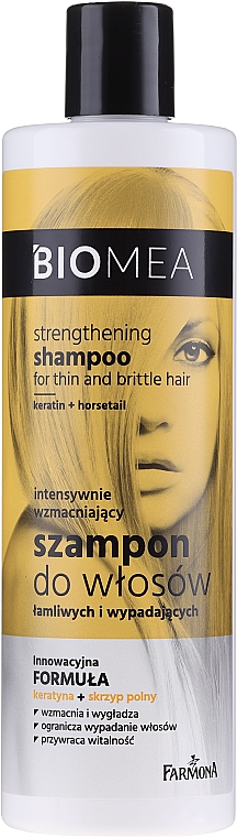 Intensiv stärkendes Shampoo für sprödes und zu Haarausfall neigendes Haar - Farmona Biomea Strengthening Shampoo
