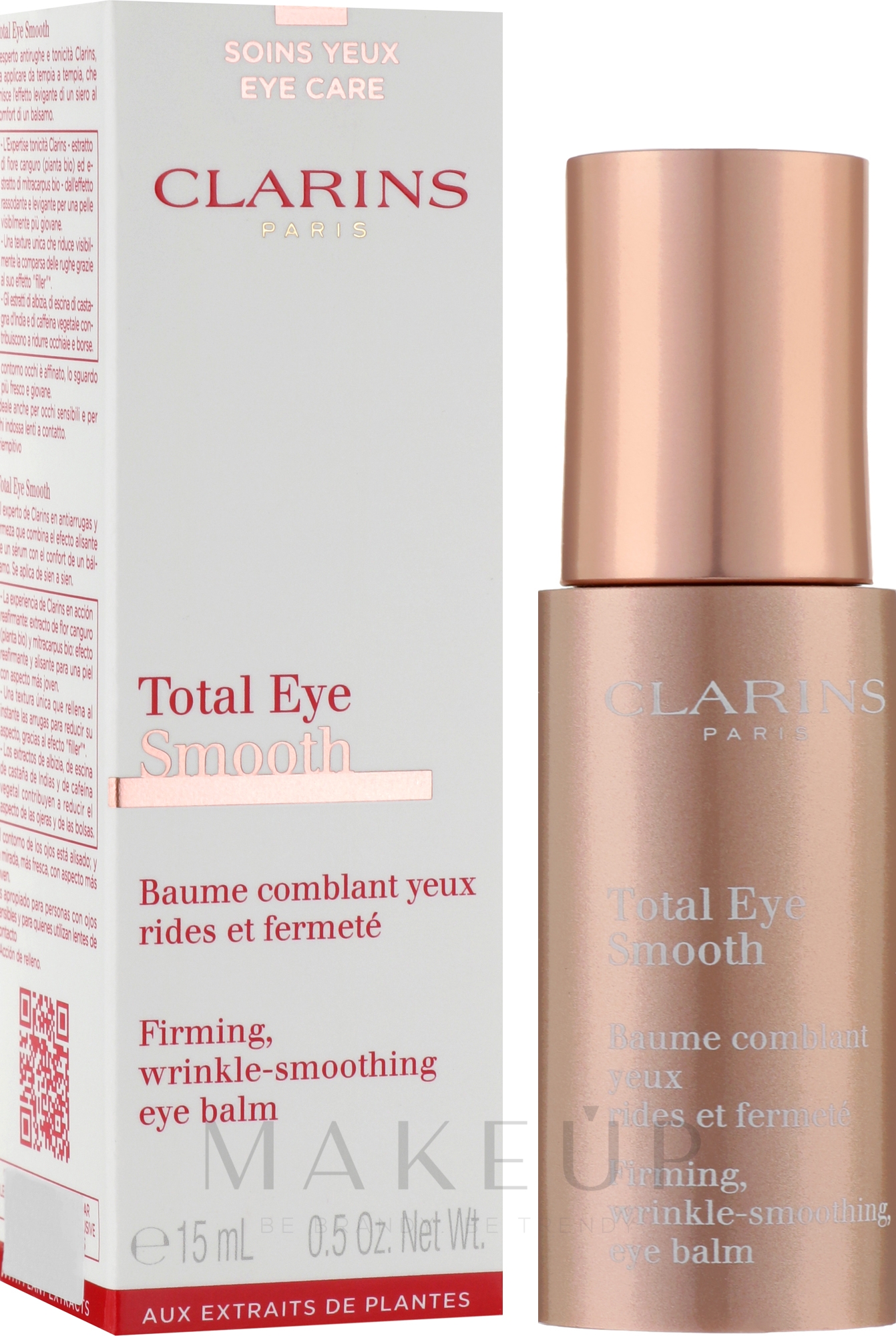 Anti-Falten-Balsam für die Haut um die Augen - Clarins Total Eye Smooth — Bild 15 ml