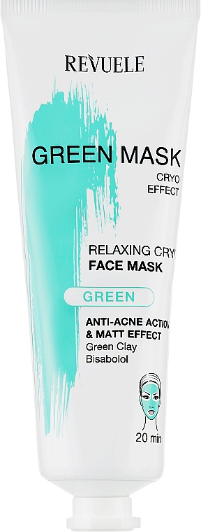 Gesichtsmaske gegen Akne mit grünem Ton - Revuele Anti-Acne Green Face Mask Cryo Effect
