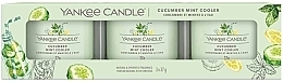 Düfte, Parfümerie und Kosmetik Duftkerzen-Set - Yankee Candle Cucumber Mint Cooler (Duftkerze 3x37g)