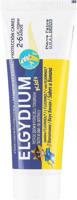 Zahnpasta für Kinder mit Bananeduft - Elgydium Kids 2/6 Gel Toothpaste Banana — Bild N1