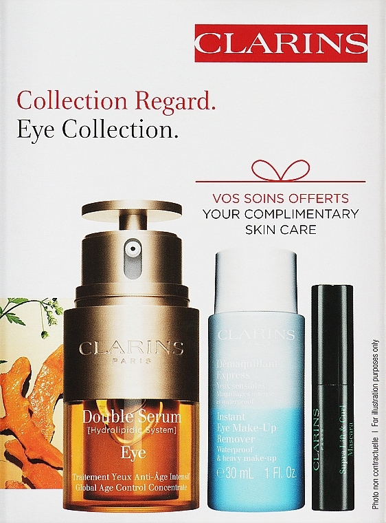 Gesichtspflegeset - Clarins Eye Collection Kit (Serum 20ml + Mascara 3ml + Make-up Entferner 30ml)  — Bild N1