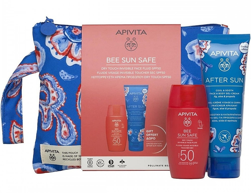 Abschminkpad-Set - Apivita Bee Sun Safe Gift (fluid/50ml + gel/100ml + bag) — Bild N1