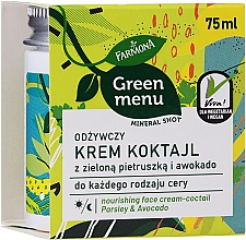 Pflegende Cocktail-Gesichtscreme mit grüner Petersilie und Avocado - Farmona Green Menu — Bild N2
