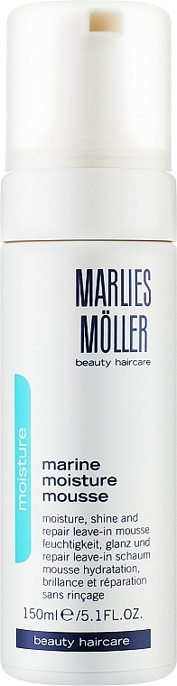 Feuchtigkeitsspeendender und regenerierender Haarschaum für mehr Glanz ohne Ausspülen - Marlies Moller Marine Moisture Mousse — Bild N1